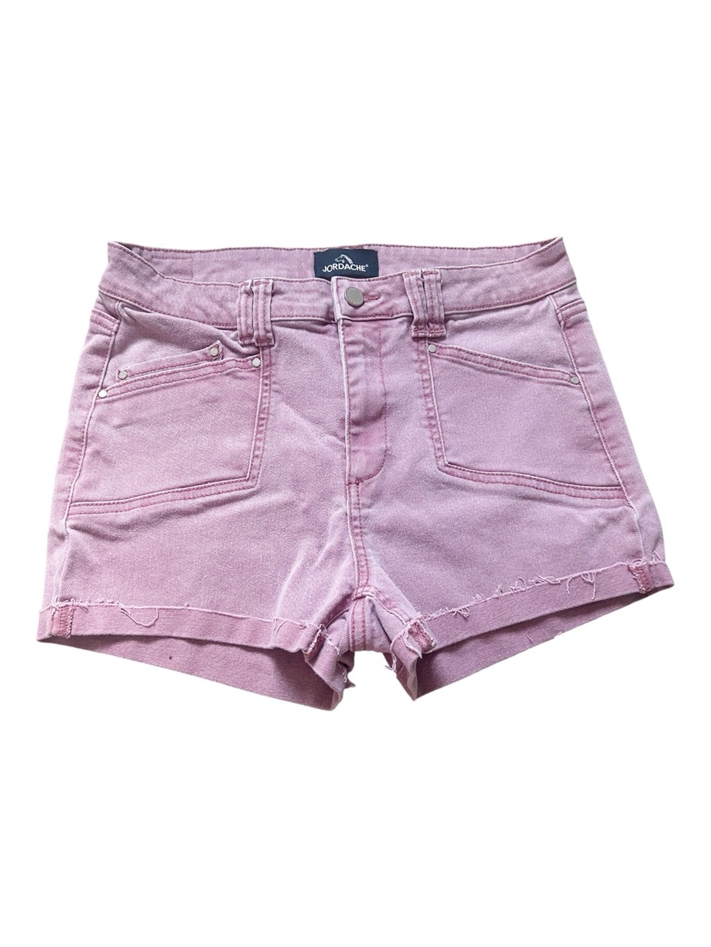 Jordache Light Pink Denim High-Rise Shorts Stretch Size 8.